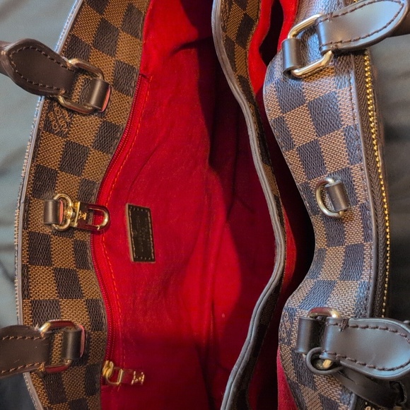 Louis Vuitton Damier Ebene Checker Canvas Satchel in Brown and Dark Brown - Picture 6 of 11